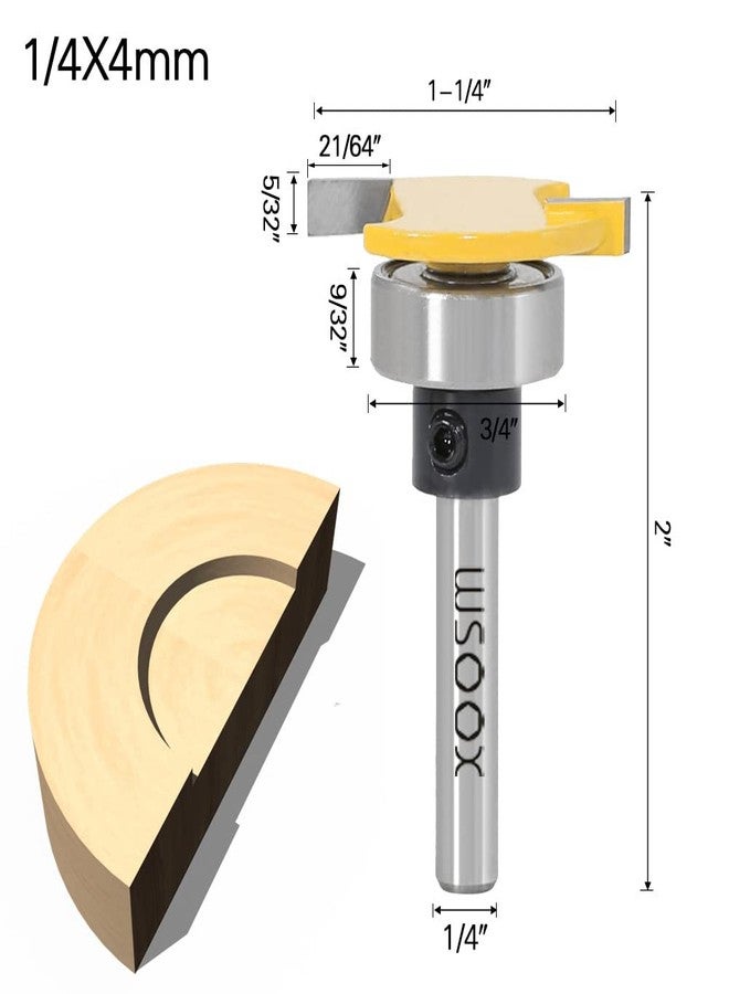 WSOOX Top Bearing Slot Cutting Router Bits Set Biscuit Bit and 1/4 Cutting Height Undercut Bit with 3 Different Size Bearings for Decking Board Installing,Slotting, Biscuiting,Surfacing,Rabbetting. - Image 4