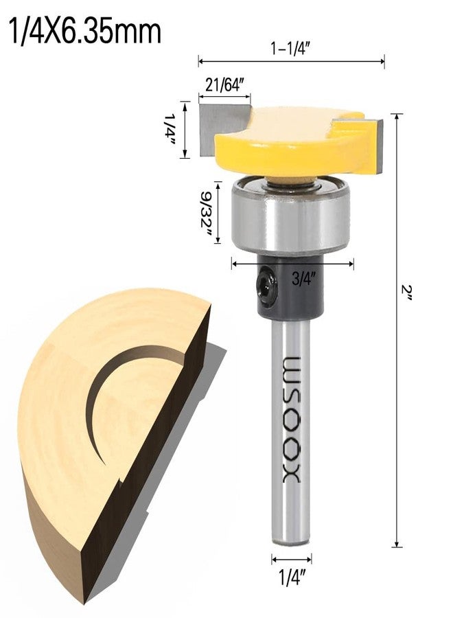 WSOOX Top Bearing Slot Cutting Router Bits Set Biscuit Bit and 1/4 Cutting Height Undercut Bit with 3 Different Size Bearings for Decking Board Installing,Slotting, Biscuiting,Surfacing,Rabbetting. - Image 3