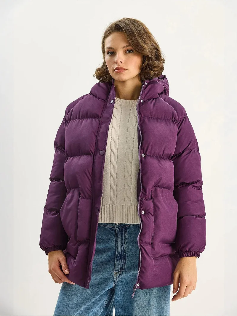 Bianco Lucci LUCCI Hooded Puffer Down Coat