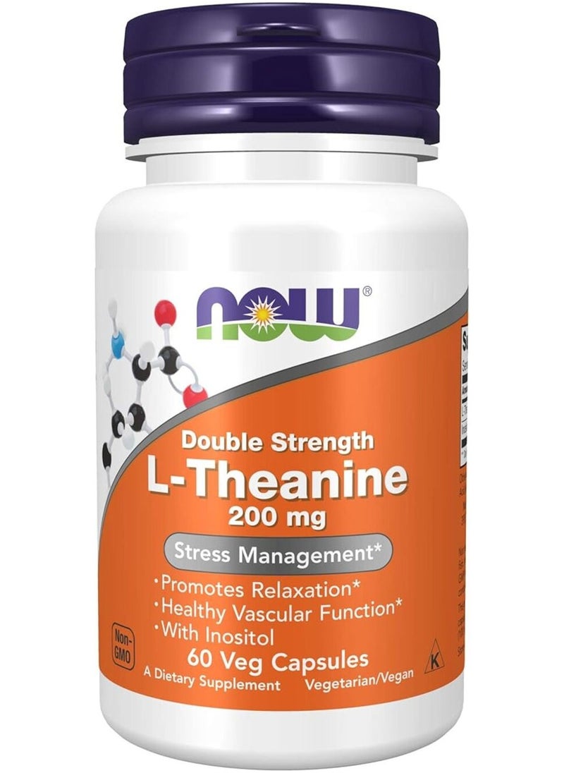 now L-Theanine Inositol VCaps 200mg 60s  - Image 1