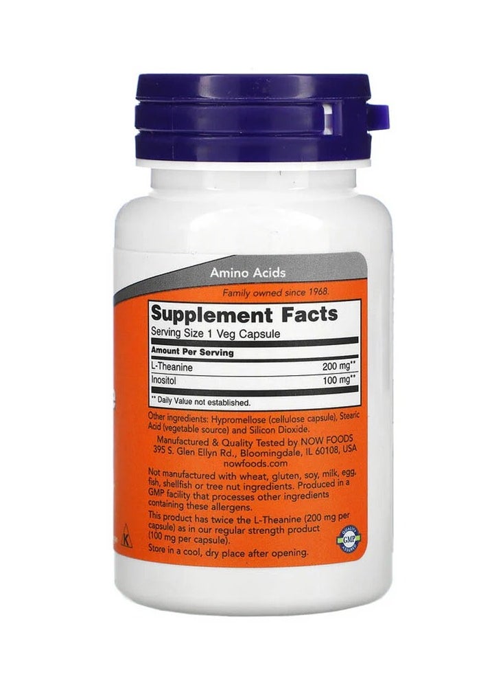 now L-Theanine Inositol VCaps 200mg 60s  - Image 2