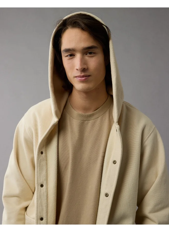 American Eagle AE Heavyweight Fleece Button-Up Hoodie