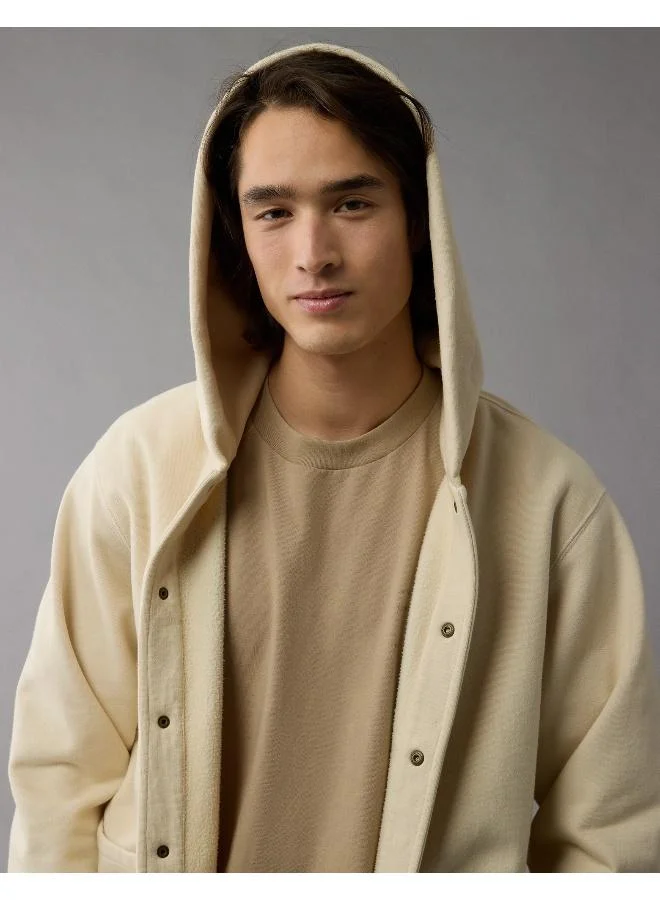 American Eagle AE Heavyweight Fleece Button-Up Hoodie