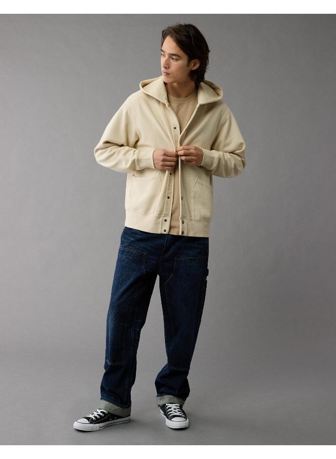American Eagle AE Heavyweight Fleece Button-Up Hoodie  - Image 5