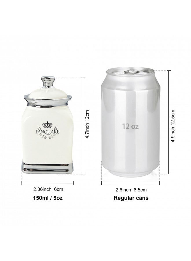 fanquare fanquare White Canisters Set of 3, Farmhouse Porcelain Cookie Jars for Countertop, Large Ceramic Sugar Container with Lid, Spice Jar with Label - Image 3