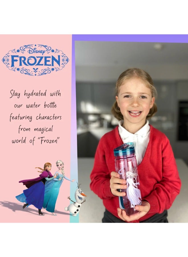 Fringoo Plastic Bottle w/ Straw- Frozen - Image 1