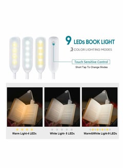 Captaintech Book Light for Reading in Bed, 9 LED Clip-on Reading Light USB Rechargeable with Touch Sensor, 3 Brightness Levels Eye Protection 360° Flexible Book Light for Night Reading Mini Folding Clip Lamp  - Image 4