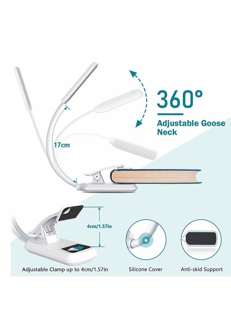 Captaintech - Book Light for Reading in Bed, 9 LED Clip-on Reading Light USB Rechargeable with Touch Sensor, 3 Brightness Levels Eye Protection 360° Flexible Book Light for Night Reading Mini Folding Clip Lamp - Image 1