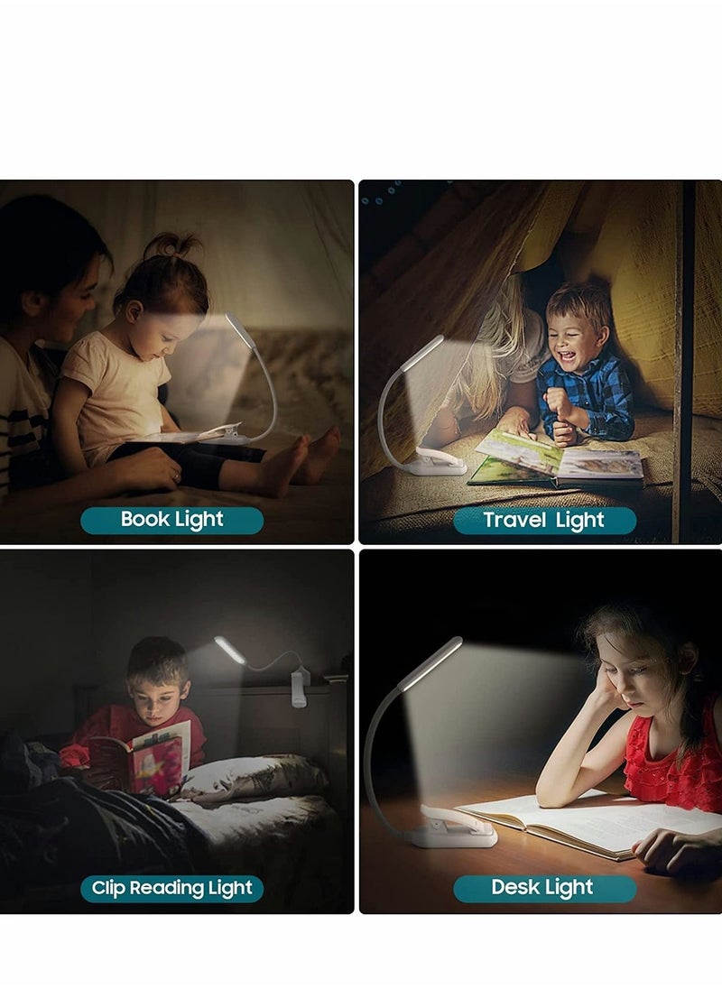 Captaintech - Book Light for Reading in Bed, 9 LED Clip-on Reading Light USB Rechargeable with Touch Sensor, 3 Brightness Levels Eye Protection 360° Flexible Book Light for Night Reading Mini Folding Clip Lamp - Image 1