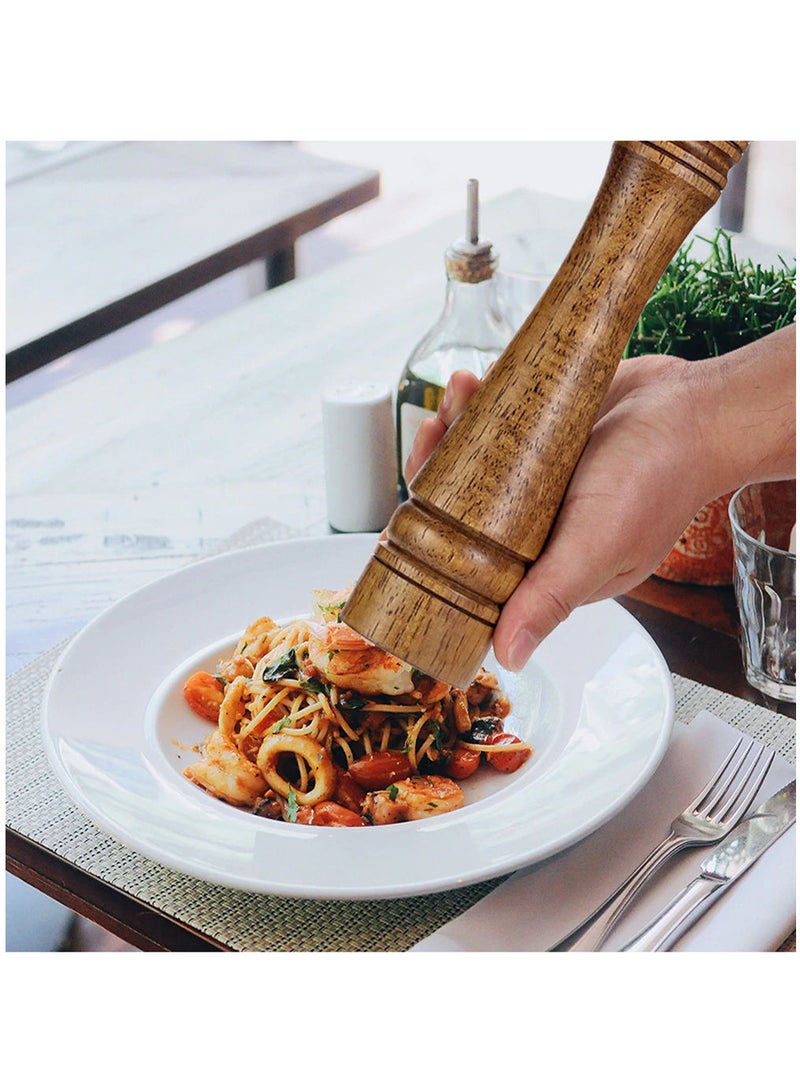 AROAQ Salt and Pepper Mills Sets, Solid Wood Pepper Mill with Strong Adjustable Kitchen Tools (Pack of Three 8 and 8 Inch With Bamboo Tray) - Image 5