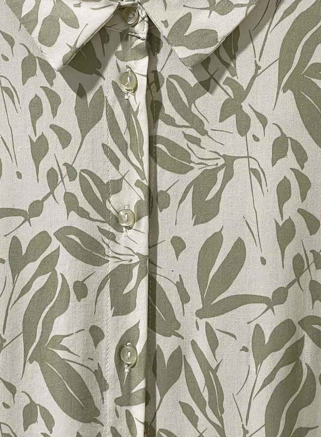 سبلاش فيڤ Viscose Shirt Leaf Print
