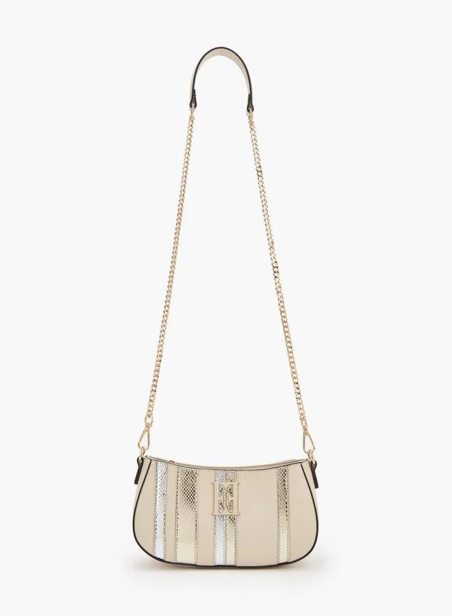 ELLE Animal Print Shoulder Bag with Detachable Chain Strap
