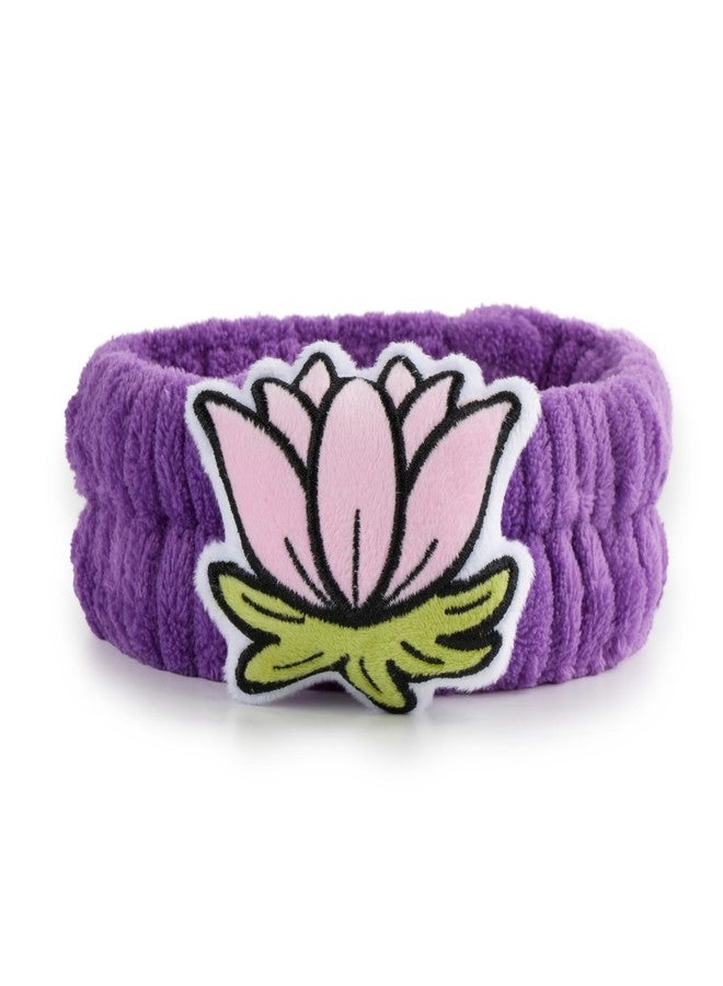 Jay Franco Kids Spa Set - 44" x 22.5" Towel Wrap, Loofah & Headband, Bath, Shower & Travel Set, Purple - Princess - Image 5