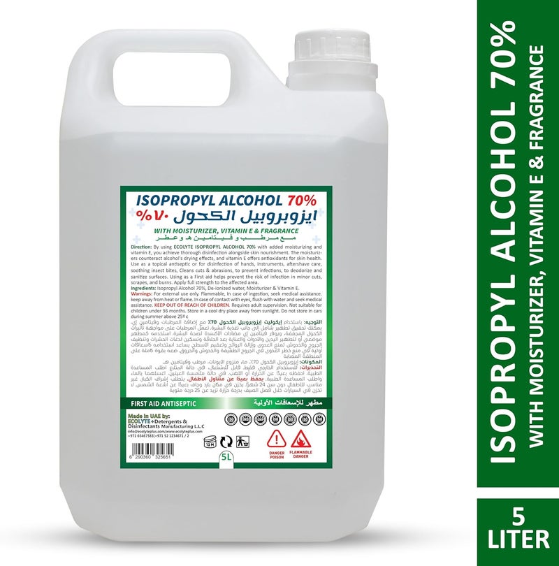 ECOLYTE+ Isopropyl Alcohol 70% with Moisturizer - 5L - Image 2