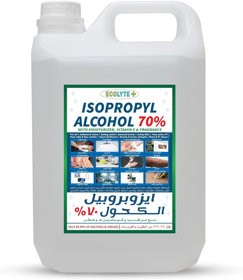 ECOLYTE+ Isopropyl Alcohol 70% with Moisturizer - 5L - Image 1