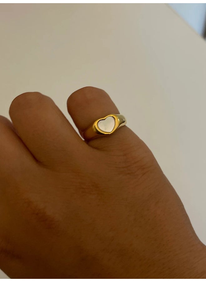 Urban Jewel Dainty Heart Pinkie Ring- Stainless Steel - Image 2