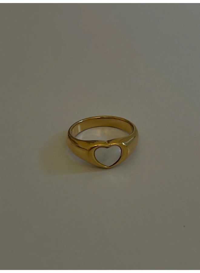 Urban Jewel Dainty Heart Pinkie Ring- Stainless Steel - Image 1