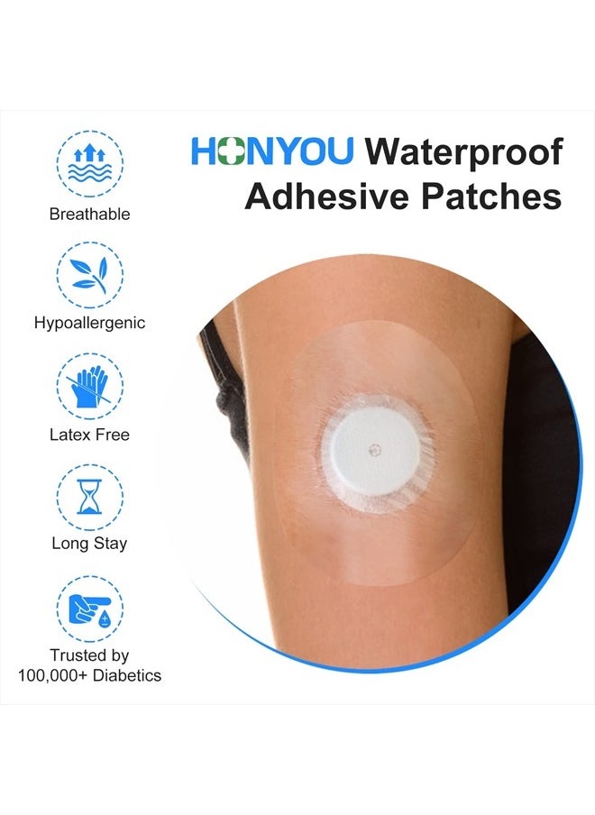 HONYOU - 60Pack Libre Sensor Covers Latex-Free Medical Adhesive Patches for Libre 2/3 Precut CGM Tape with No Glue On The Center Waterproof and Strong Stick for Long Stay - Image 1