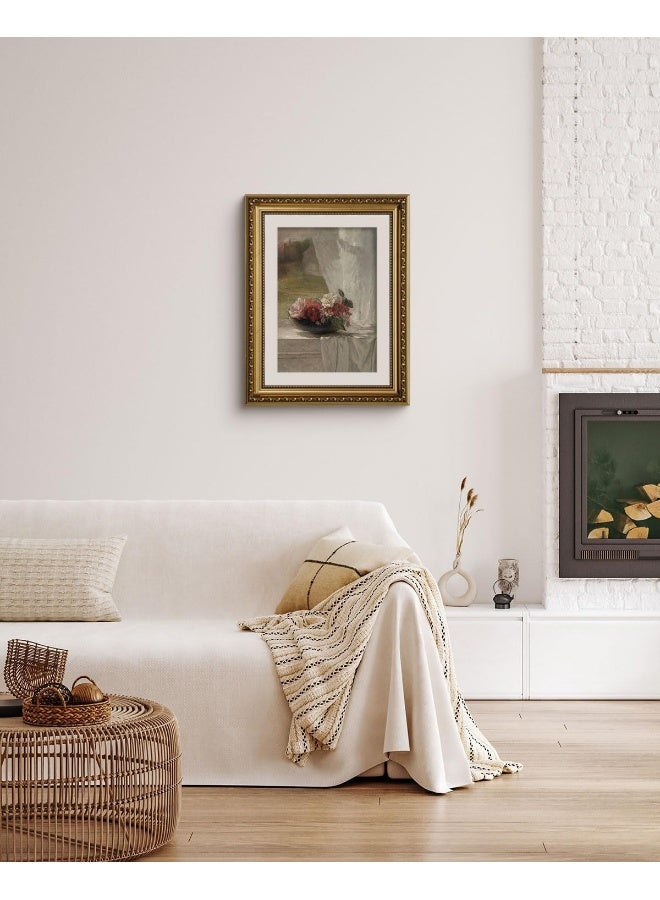 Home Trove Arpeotcy Vintage Gold Framed Wall Art, Nature Flower Scenery Retro Paintings, Canvas Prints Artwork With Antique Frame, Victorian Wall Pictures Decor For Living Room Gallery Room, 11X14 Inch  - Image 4