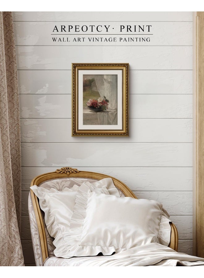 Home Trove Arpeotcy Vintage Gold Framed Wall Art, Nature Flower Scenery Retro Paintings, Canvas Prints Artwork With Antique Frame, Victorian Wall Pictures Decor For Living Room Gallery Room, 11X14 Inch  - Image 2