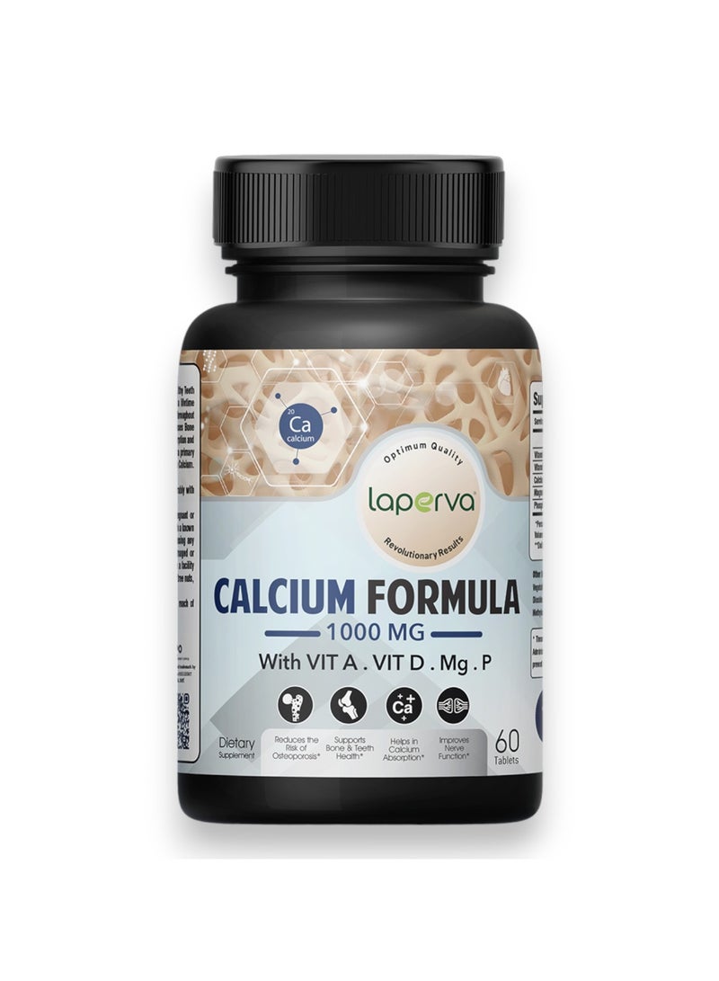 Laperva صيغة الكالسيوم، مع فيتامين أ. فيتامين د. مغنيسيوم. فوسفور، 60 قرص