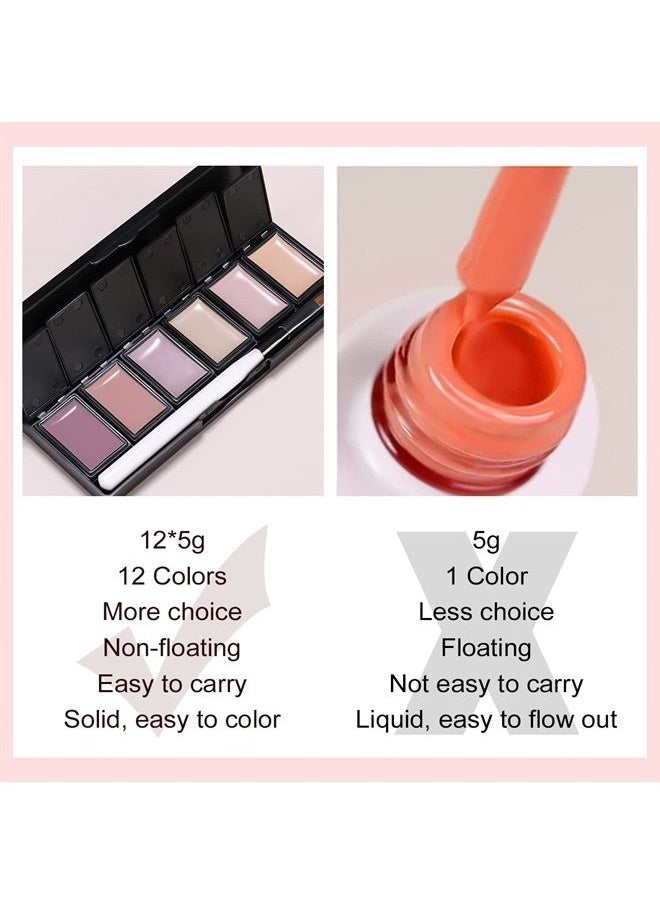 AIMEILI - Hema Free Solid Gel Nail Polish 12 Colours Neutral Nude Brown Solid Nail Gel Soak Off U V LED Neutral Solid Cream Gel Polish Set 3 - Image 1