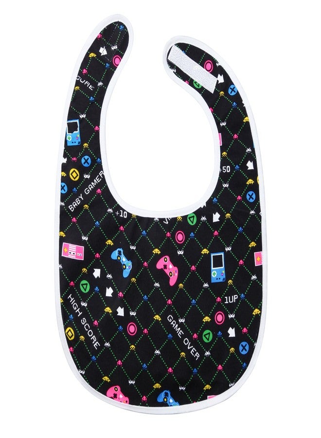 Littleforbig Cotton Waterproof Babydoll Printed Adult Bib with Adjustable Hook-and-Loop Fastener Closure - Baby Gamer Adult Bib - Image 1