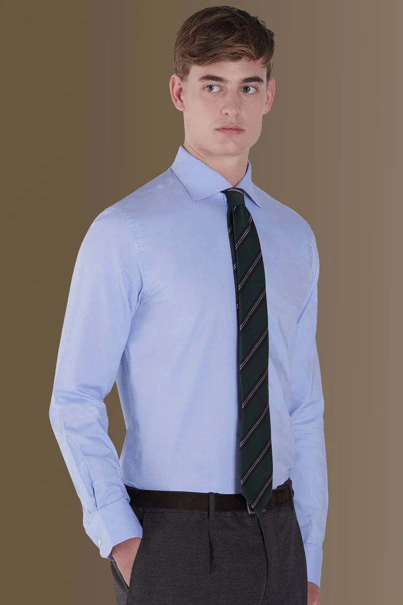 French collar classic shirt pin-point - Sky
