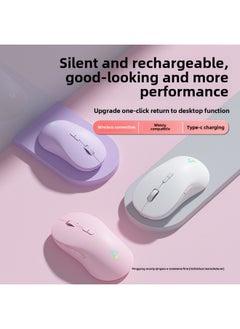 Generic Wireless Mouse Bluetooth Rechargeable Silent Mute E-sports Game Desktop Laptop General Office-Specification:Single Mode 7 Keys-3200dpi-one Key To Return To The Desktop-rgb Glare-starry Sky Blue-official Standard  - Image 2