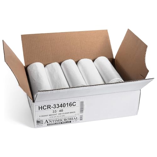 Aluf Plastics أكياس قمامة عالية الكثافة من ألوف بلاستيك 33 جالون 250 عد 16 ميكرون eq 33 x 40 شفافة للحمام المكتب الصناعي التجاري التنظيف البلدي إعادة التدوير - Image 5