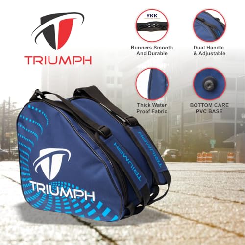 Triumph Nylon Skating Bag for Four Wheel Skates - Roller Skates Sports & Travel Bag for Men/Women/Kids (Size: 12"X11"X9") (Navy Blue) - Image 2