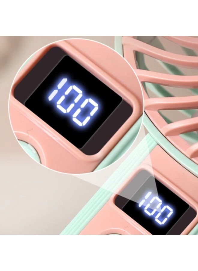 مروحة يد صغيرة قابلة للشحن عبر USB مع شاشة رقمية، مروحة تبريد شخصية محمولة - Image 3