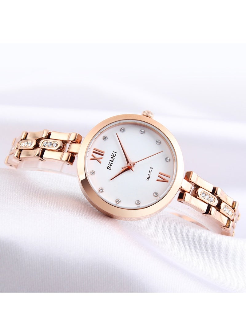 SKMEI Women's Stainless Steel Analog Watch 1225 - 26 mm - Rose Gold - Image 3