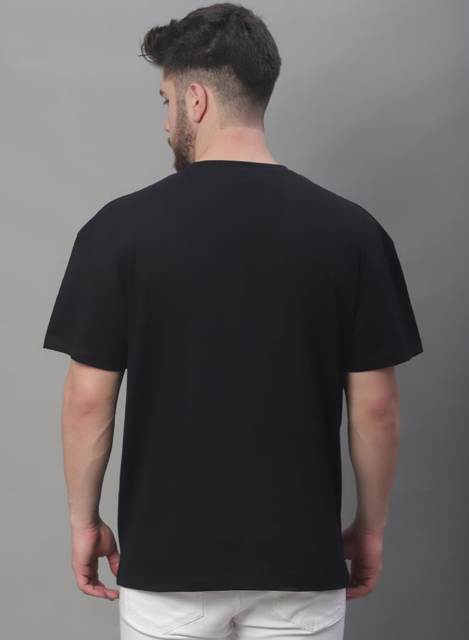 Take Two Men Black Graphic Print Oversized T-Shirt By Door74 - Image 2