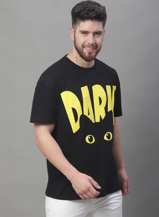 Styli Men Black Graphic Print Oversized T-Shirt By Door74