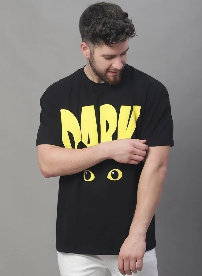 Take Two Men Black Graphic Print Oversized T-Shirt By Door74