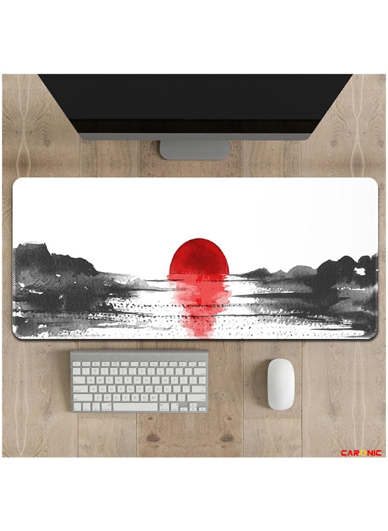 Large Gaming Mouse Pad with Superior Micro Weave Cloth Extended Desk Mousepad with Stitched Edges Non-Slip Base Water Resist Keyboard Pad For Gamer And Office Home