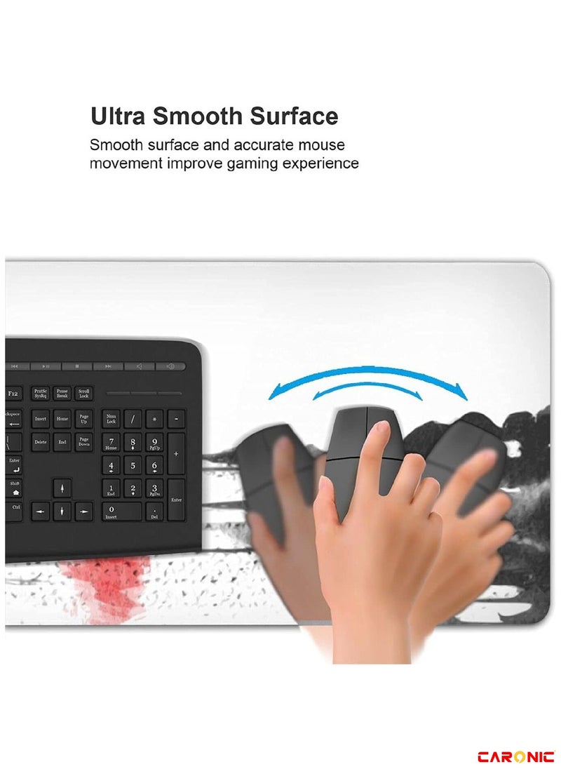 Large Gaming Mouse Pad with Superior Micro Weave Cloth Extended Desk Mousepad with Stitched Edges Non-Slip Base Water Resist Keyboard Pad For Gamer And Office Home