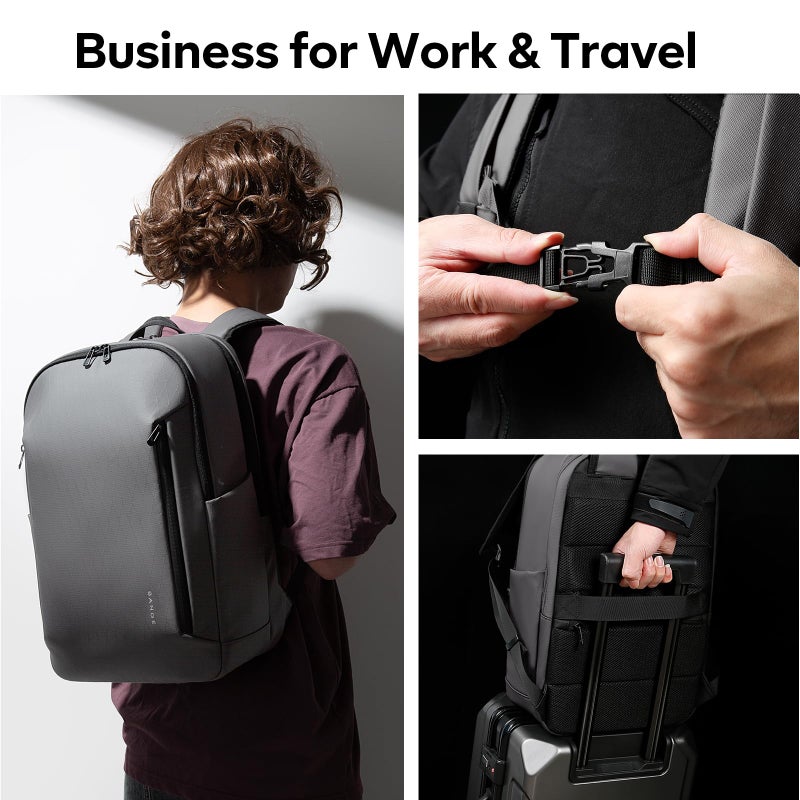 BANGE Business Smart Backpack for Men and Womenï¼Œcan holds 15.6 Inches Laptop Backpack, Waterproof Commute Work Travel Backpack, Flight Carry-On (gray) - Image 2