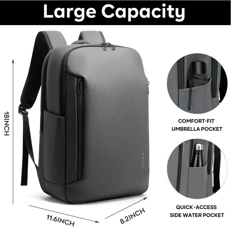 BANGE Business Smart Backpack for Men and Womenï¼Œcan holds 15.6 Inches Laptop Backpack, Waterproof Commute Work Travel Backpack, Flight Carry-On (gray) - Image 4