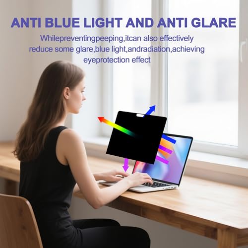 Halloive 360° Privacy Screen Protector Compatible for MacBook pro 13 inch (2016-2022,M1, M2), Privacy Screen Filter for MacBook Air 13 Inch (2018-2021, M1), Anti-Spy/Anti Fingerprint/Anti Blue Light/Anti Glare - Image 4