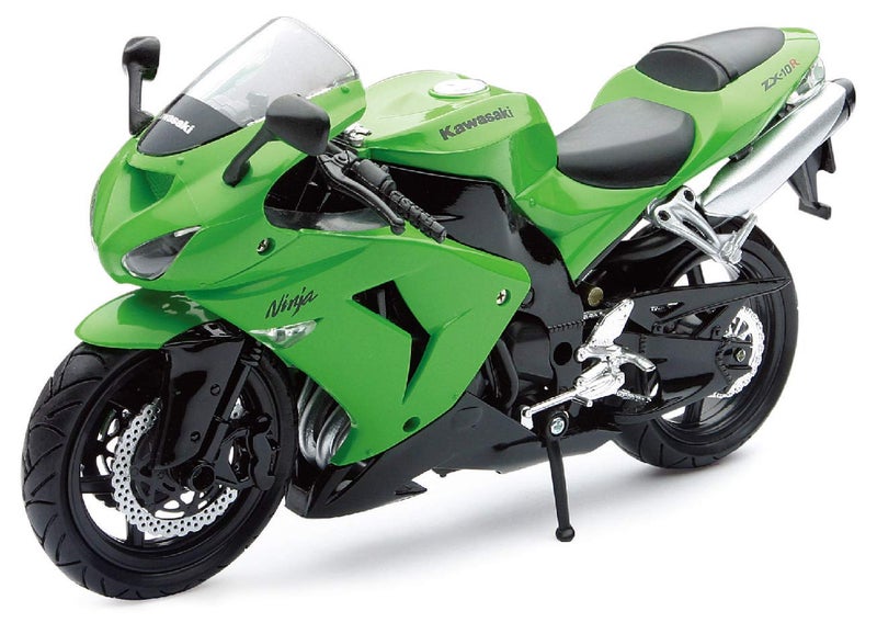 NewRay نيو-راي دراجة نارية 1:12 2006 كاواساكي ZX-10R - دراجة رياضية، أخضر - Image 1