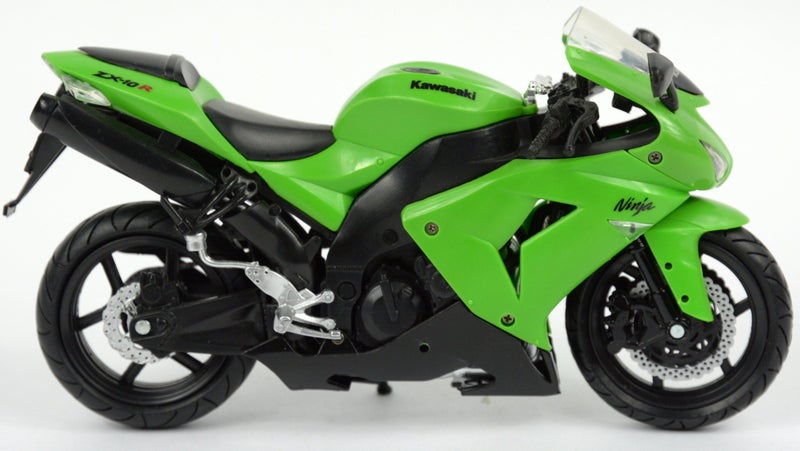 NewRay نيو-راي دراجة نارية 1:12 2006 كاواساكي ZX-10R - دراجة رياضية، أخضر - Image 3