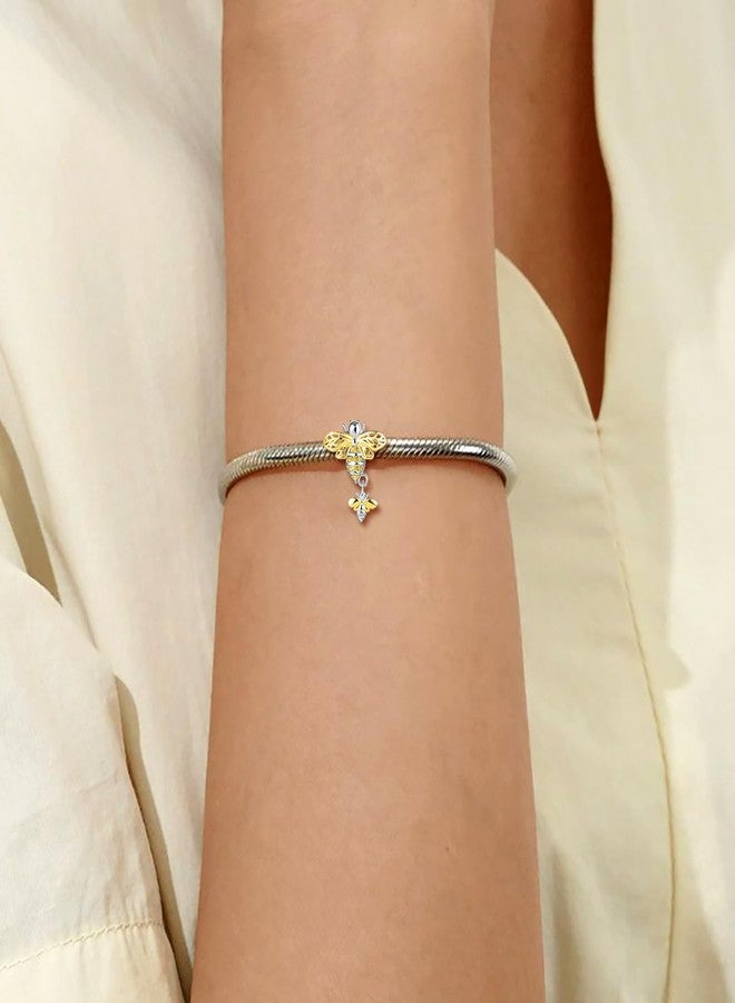 QeenseKc Queen Bee Insect Charm Animal Spacer CZ Bead for Pandora Bracelet Christams Gift - Image 5