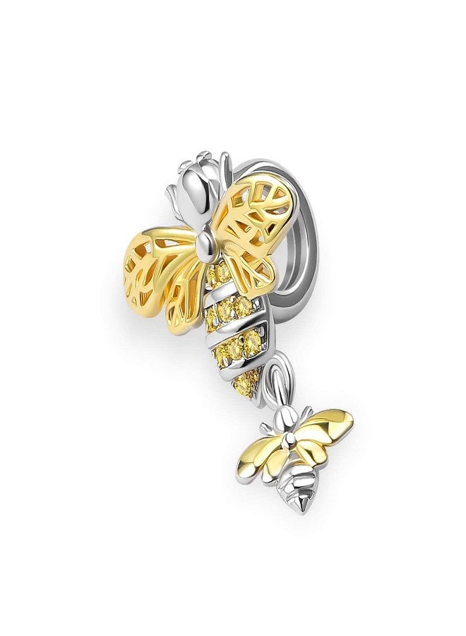 QeenseKc Queen Bee Insect Charm Animal Spacer CZ Bead for Pandora Bracelet Christams Gift - Image 2
