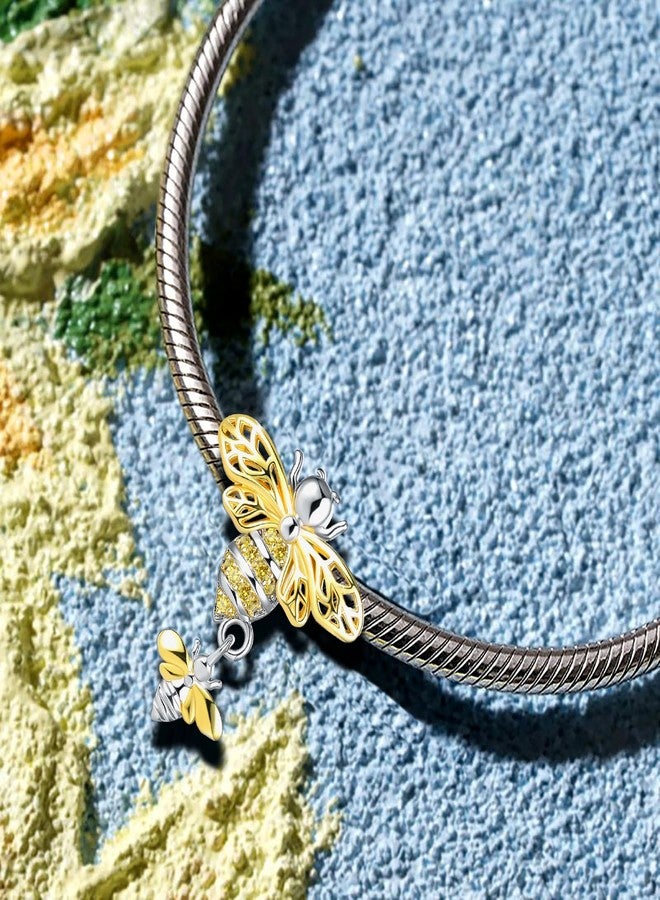 QeenseKc Queen Bee Insect Charm Animal Spacer CZ Bead for Pandora Bracelet Christams Gift - Image 3