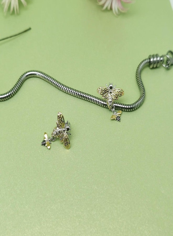 QeenseKc Queen Bee Insect Charm Animal Spacer CZ Bead for Pandora Bracelet Christams Gift - Image 4