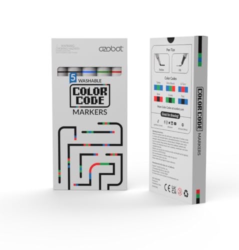 Ozobot Color Coding Markers Color Variety for Creative STEM Education Classroom Home Enhances Problem Solving Critical Thinking Skills Suitable for Ages 6 DualSided 5 Pack - Image 1