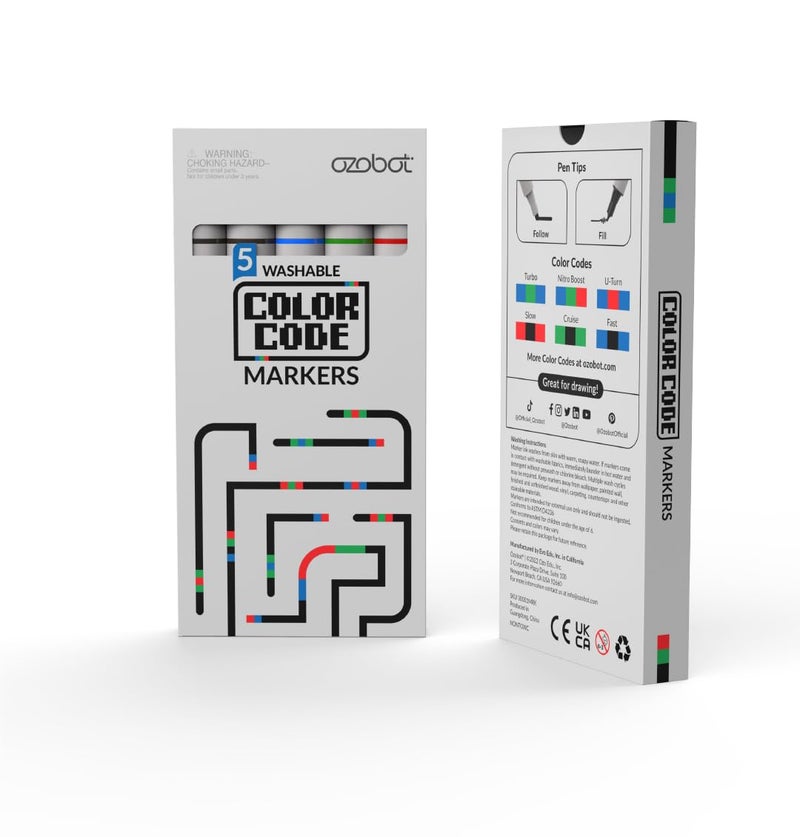Ozobot Color Coding Markers Color Variety for Creative STEM Education Classroom Home Enhances Problem Solving Critical Thinking Skills Suitable for Ages 6 DualSided 5 Pack - Image 3