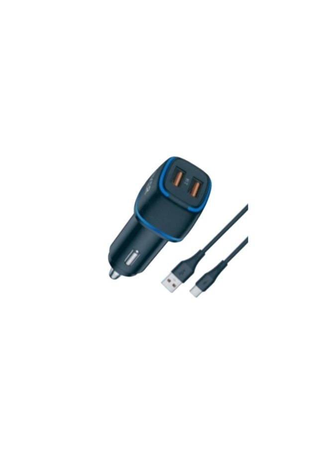 12W 2-Port USB Type-C Car Charger - Image 2